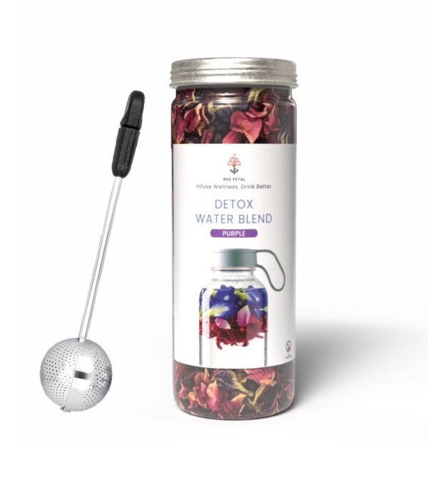 detox water with strainer